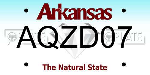 AQZD07 Arkansas License Plate