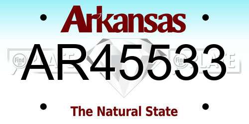 AR45533 Arkansas License Plate