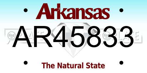 AR45833 Arkansas License Plate