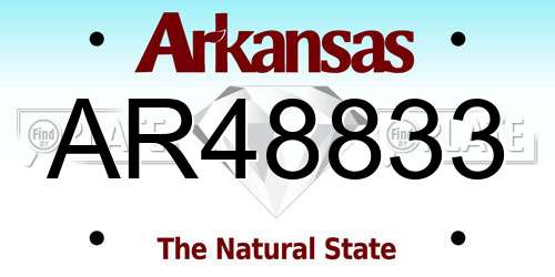 AR48833 Arkansas License Plate