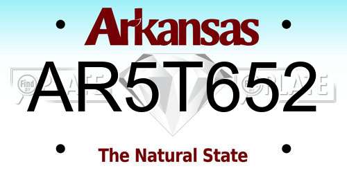 AR5T652 Arkansas License Plate