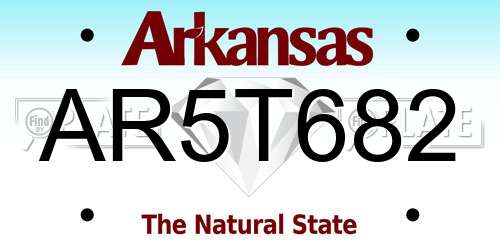 AR5T682 Arkansas License Plate