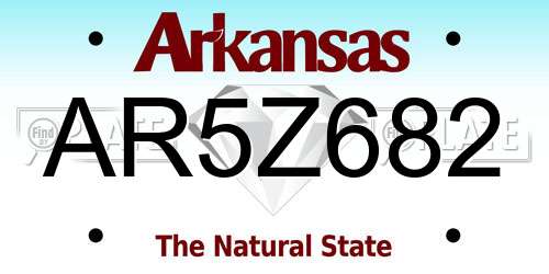 AR5Z682 Arkansas License Plate