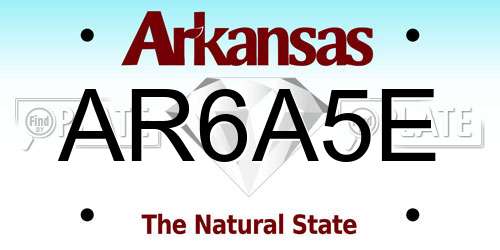AR6A5E Arkansas License Plate