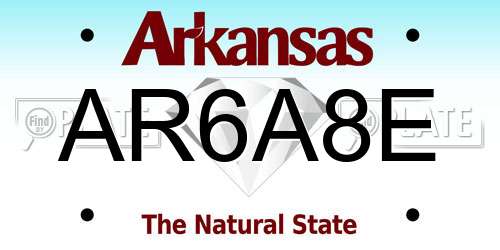 AR6A8E Arkansas License Plate