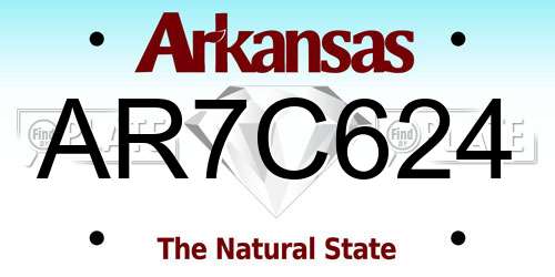 AR7C624 Arkansas License Plate