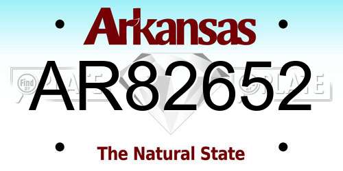 AR82652 Arkansas License Plate