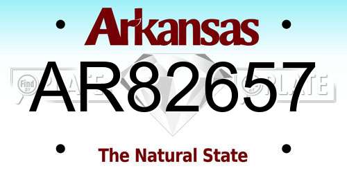AR82657 Arkansas License Plate