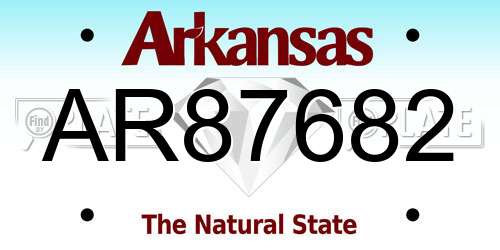 AR87682 Arkansas License Plate