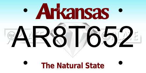 AR8T652 Arkansas License Plate