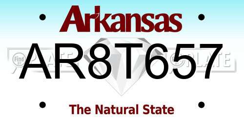 AR8T657 Arkansas License Plate