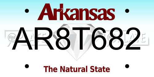 AR8T682 Arkansas License Plate