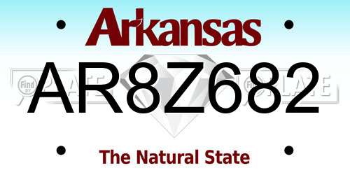 AR8Z682 Arkansas License Plate