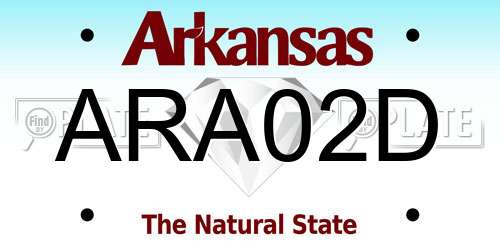 ARA02D Arkansas License Plate