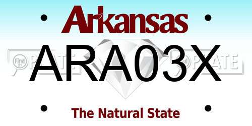 ARA03X Arkansas License Plate