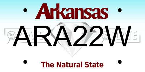 ARA22W Arkansas License Plate