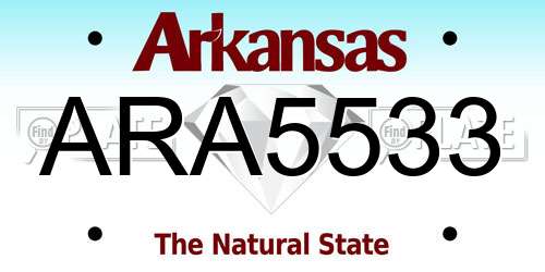ARA5533 Arkansas License Plate