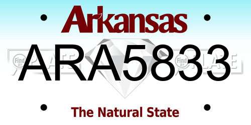 ARA5833 Arkansas License Plate
