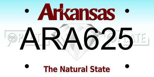 ARA625 Arkansas License Plate