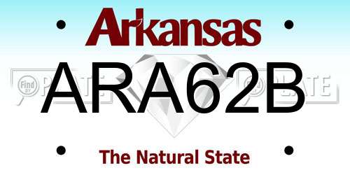ARA62B Arkansas License Plate