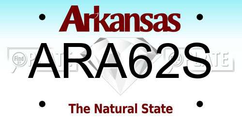ARA62S Arkansas License Plate