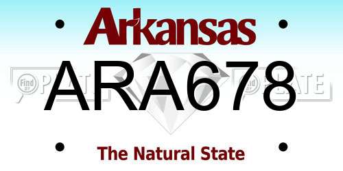 ARA678 Arkansas License Plate