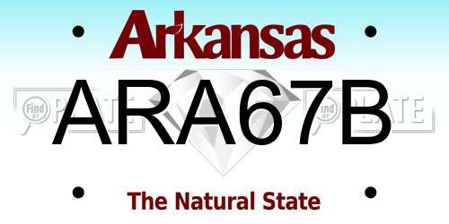 ARA67B Arkansas License Plate