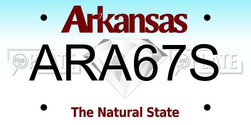 ARA67S Arkansas License Plate