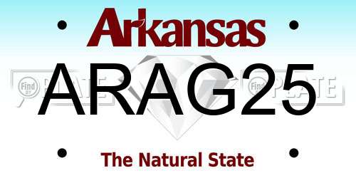 ARAG25 Arkansas License Plate