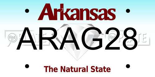 ARAG28 Arkansas License Plate