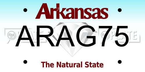ARAG75 Arkansas License Plate