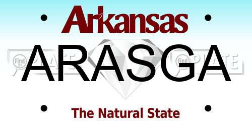 ARASGA Arkansas License Plate