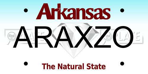 ARAXZO Arkansas License Plate