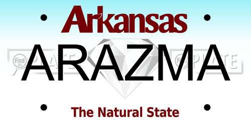 ARAZMA Arkansas License Plate