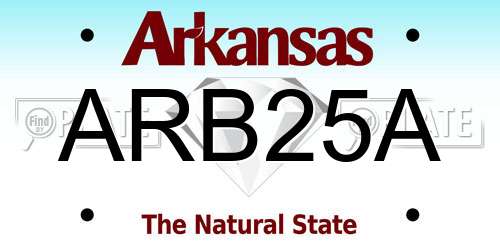 ARB25A Arkansas License Plate