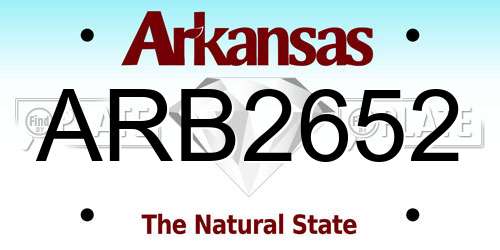 ARB2652 Arkansas License Plate