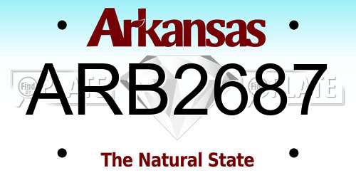 ARB2687 Arkansas License Plate