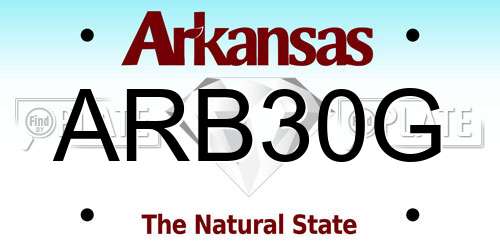 ARB30G Arkansas License Plate