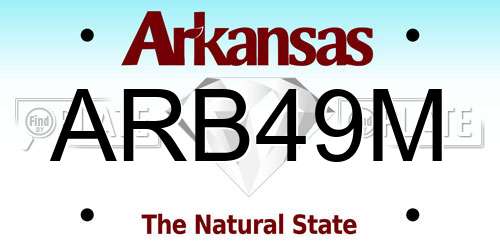 ARB49M Arkansas License Plate