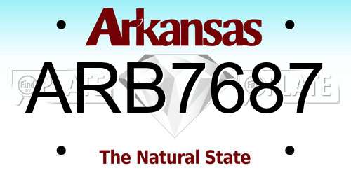 ARB7687 Arkansas License Plate