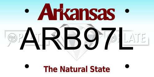 ARB97L Arkansas License Plate