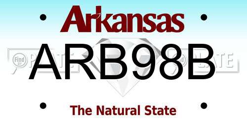 ARB98B Arkansas License Plate