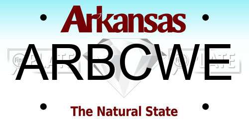 ARBCWE Arkansas License Plate