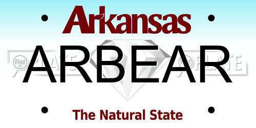 ARBEAR Arkansas License Plate