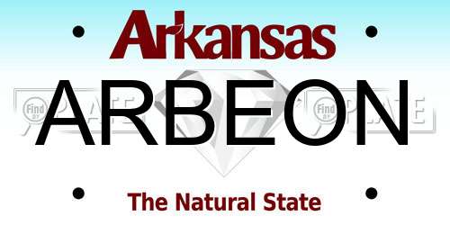 ARBEON Arkansas License Plate