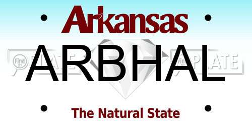 ARBHAL Arkansas License Plate