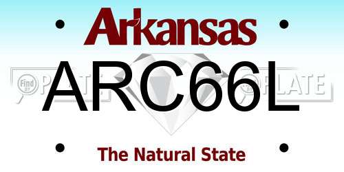 ARC66L Arkansas License Plate