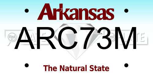 ARC73M Arkansas License Plate