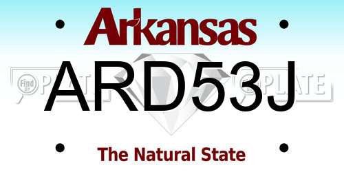 ARD53J Arkansas License Plate