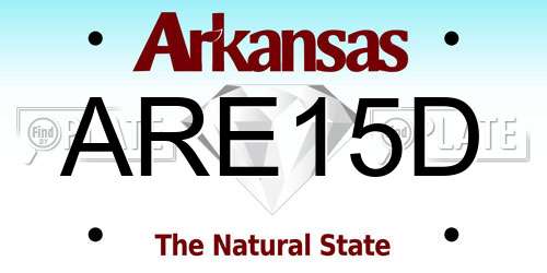 ARE15D Arkansas License Plate